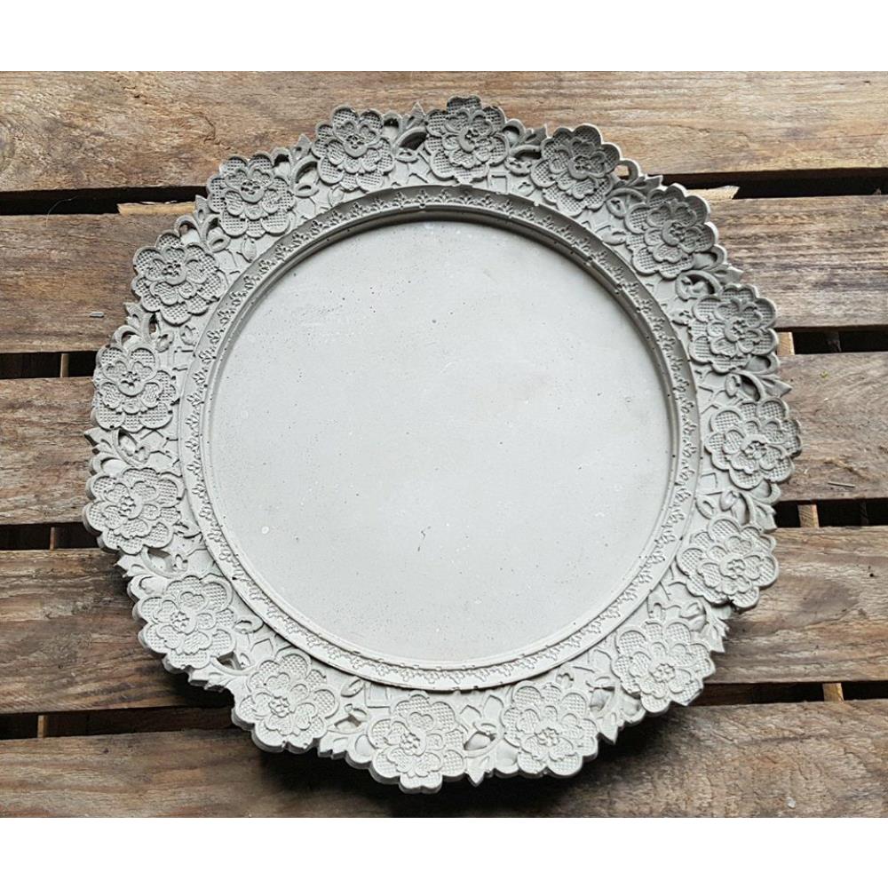 Kenarı Güllü Tabak Silikon Kalıp - SHCMOLDS (28 x 28 cm)