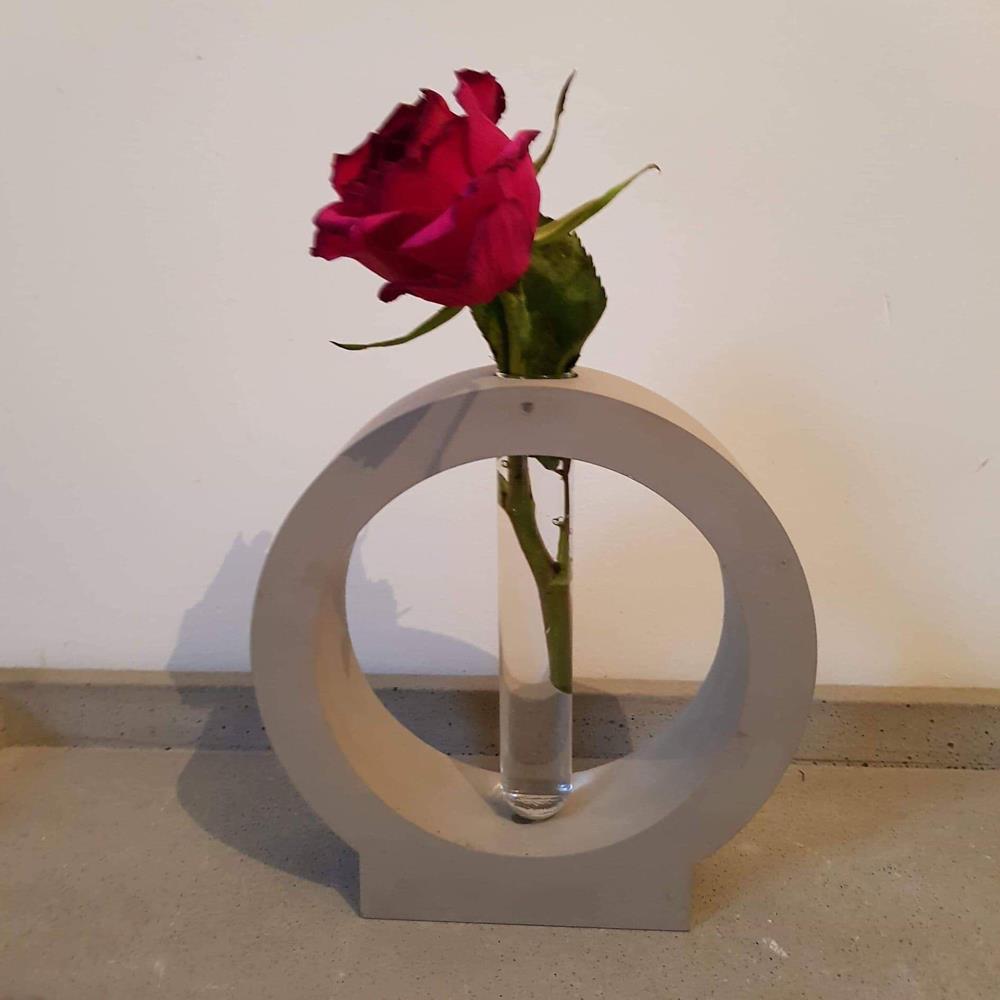 Daire Çiçek Vazo Silikon Kalıp - SHCMOLDS (16,5 x 16,5 x 4,5 cm)