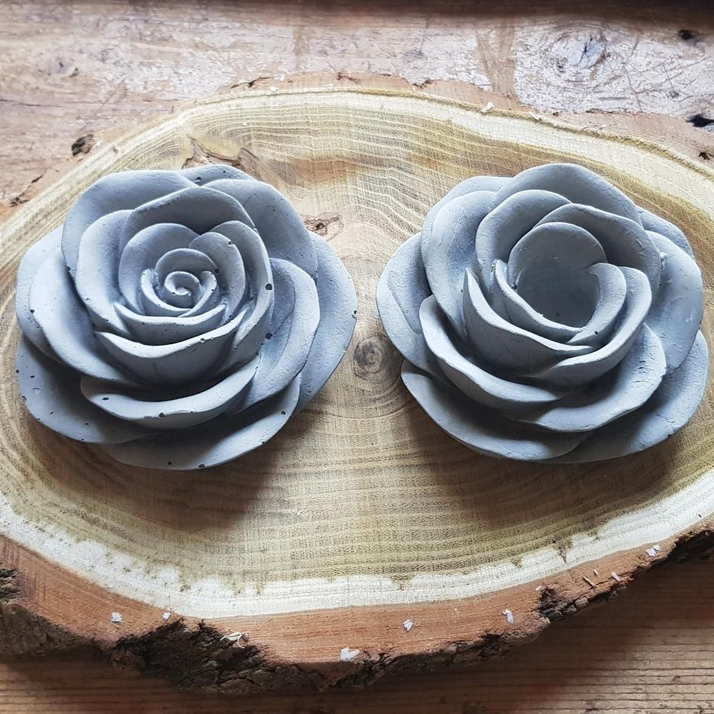 Silikon - Döküm Formu - Gül Kapalı / Mum Tutucu ( 	Şamdan: 4 x 9,5 cm )