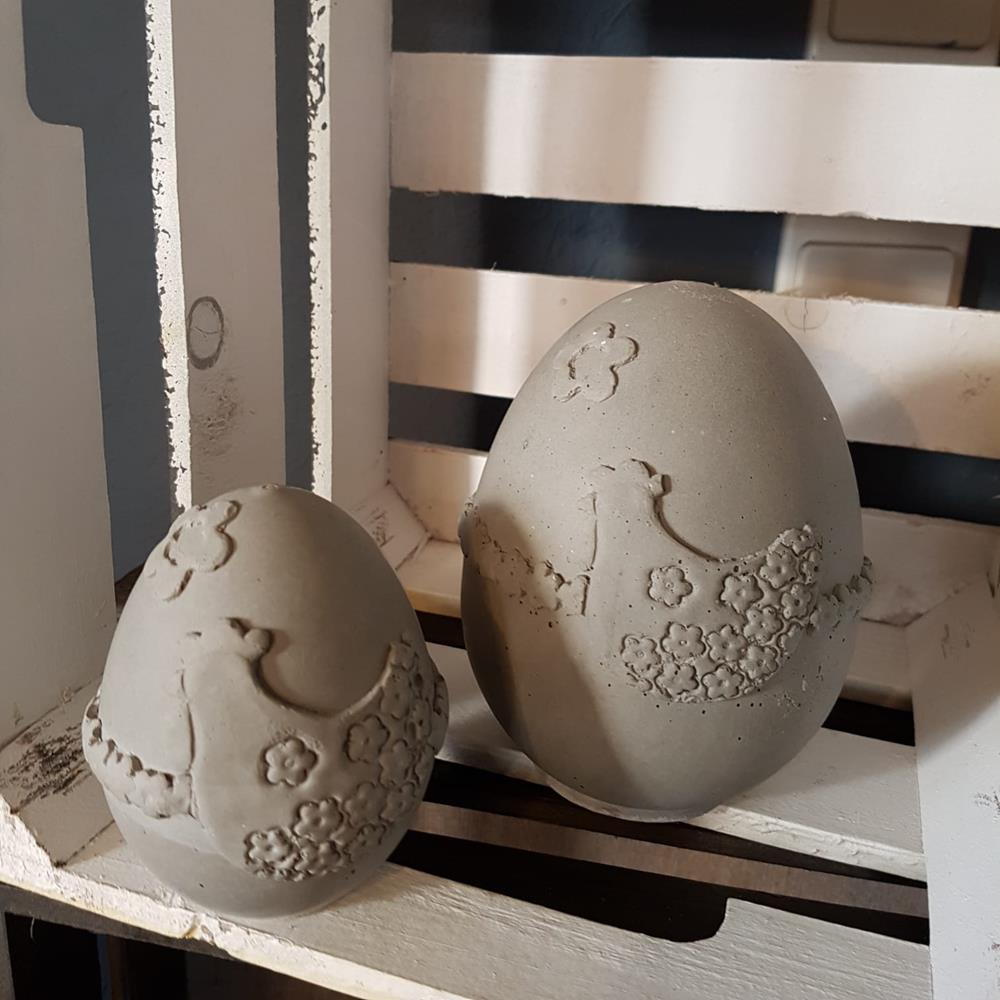 Silikon - Dökme Formu - Tavuklu Paskalya Yumurtası - ( 9 cm )