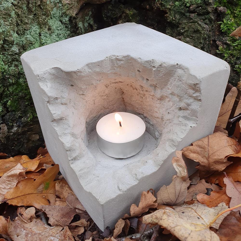 Taş Kaya Mumluk Silikon Kalıp - SHCMOLDS (10 x 10 x 10 cm)