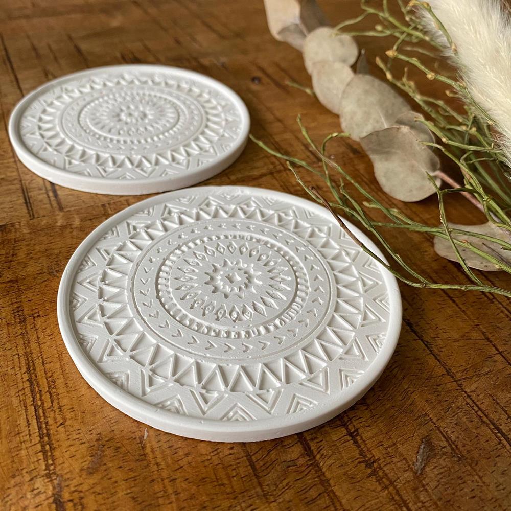 Mandala Desenli Bardak Altlığı Silikon Kalıp - SHCMOLDS (9,5 x 9,5 x 0,5 cm)