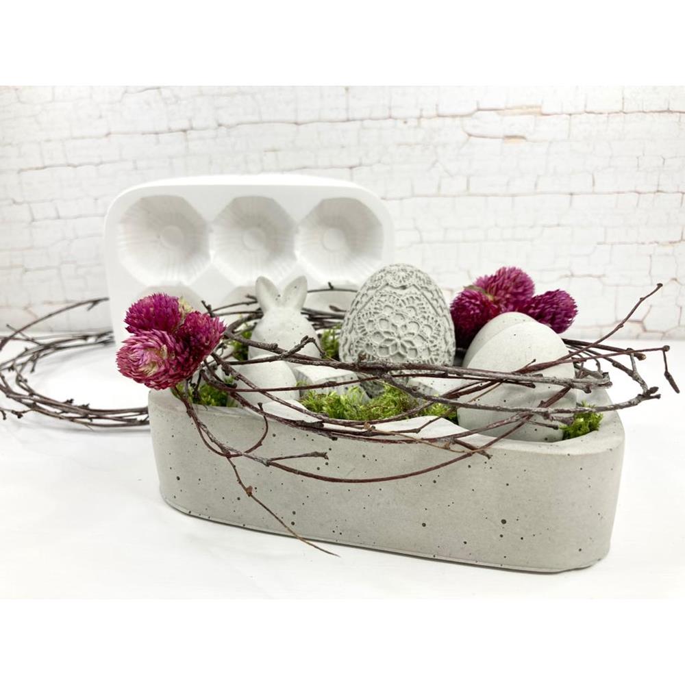 Silikon - Dökme Şekli - Yumurta Tutucu - Yumurta Kartonu ( 	H/B/T: 3,5 x 15 x 10,5 cm )