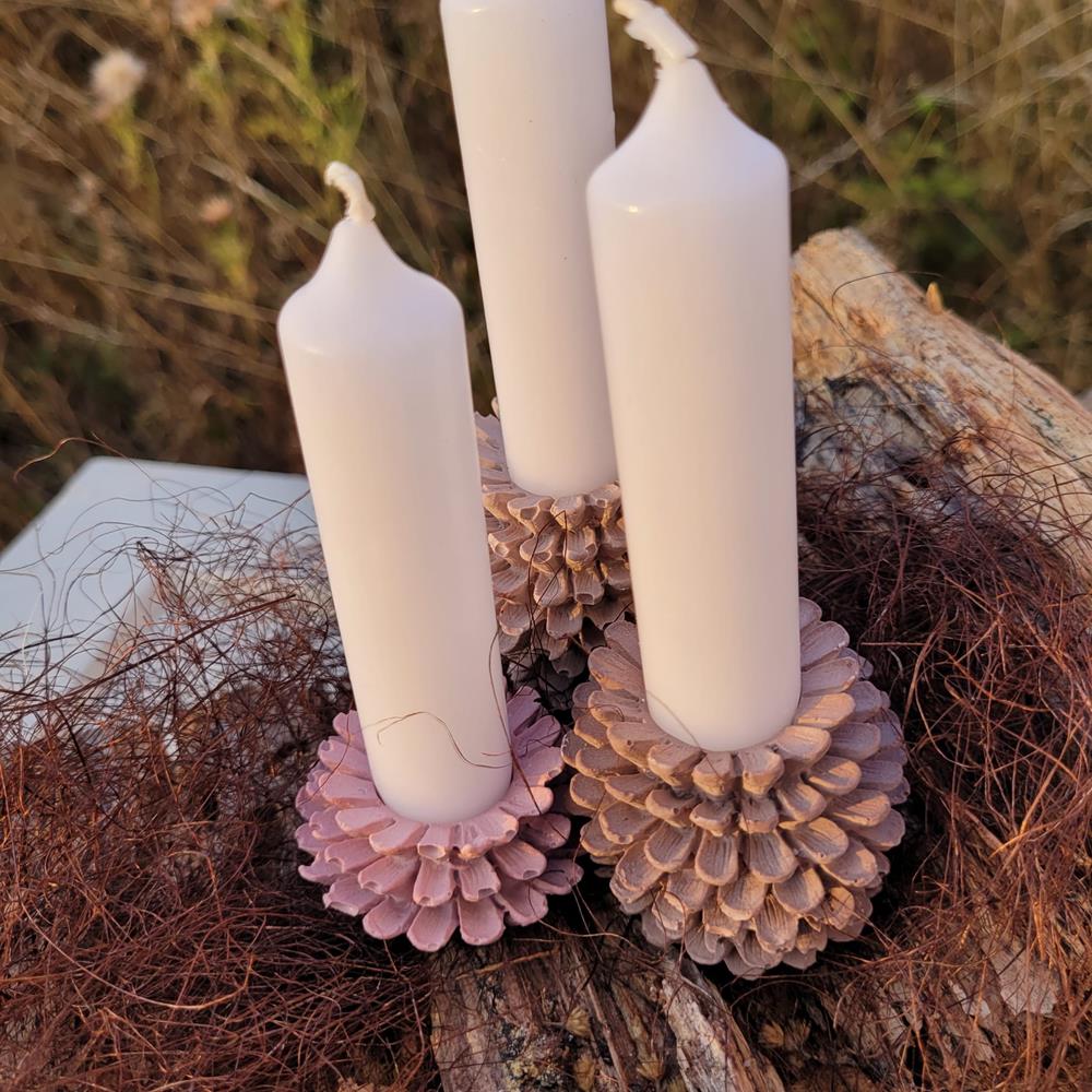 Silikon - Dökme Şekli - Mum Tutucuya Dokunun ( 	H/Ø: 4,5 x 5 cm )