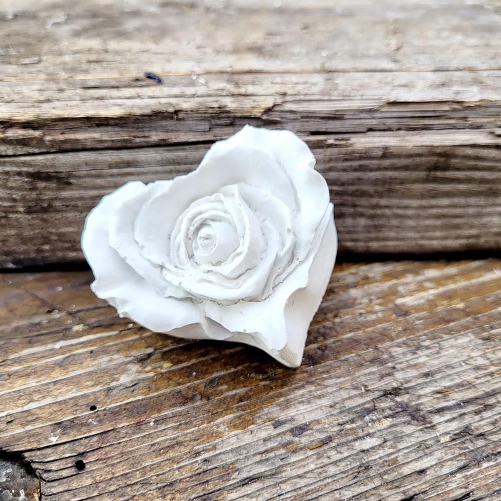 Küçük Kalp Gül Silikon Kalıp - SHCMOLDS ( Y/G/D: 3,5 x 5,5 x 6 cm )