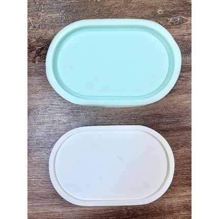 Dekoratif Tepsi Oval Geniş Silikon Kalıp - SHCMOLDS (24 x 14,5 x 1,5 cm)