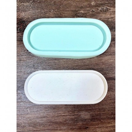 Dekoratif Tepsi Oval Uzun Silikon Kalıp - SHCMOLDS (23 x 9 x 1,5 cm)