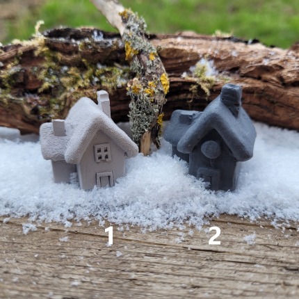 Minik Kış Evleri Silikon Kalıp Model 2 (Y/G/D: 3 x 3 x 2,3 cm)