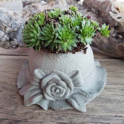 Çiçekli Şapka Saksı Silikon Kalıp - SHCMOLDS ( Y/G/D: 6 x 13 x 13 cm )