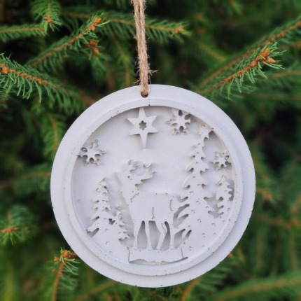 Silikon - Döküm Formu - Seçim İçin Kolye Yıldızı / Ağaç / Çember ( 	Sarkıt yıldız Y/G/D: 12 x 12 x 1 cm )